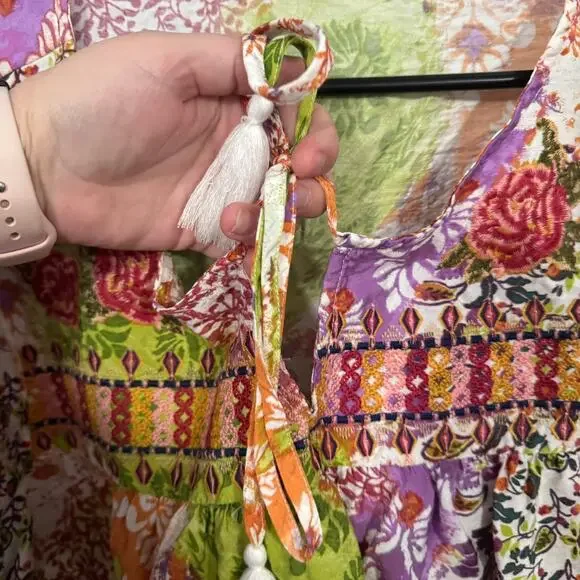 Savanna Jane Patchwork Multi Pattern Boho Top Women's Plus Size 3X Floral - Picture 6 of 6